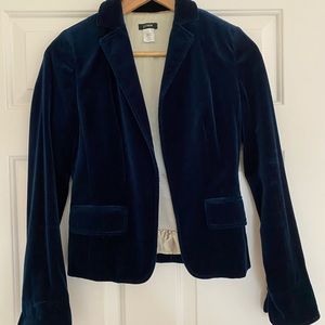 J. Crew Navy Blue Velvet Lined Blazer